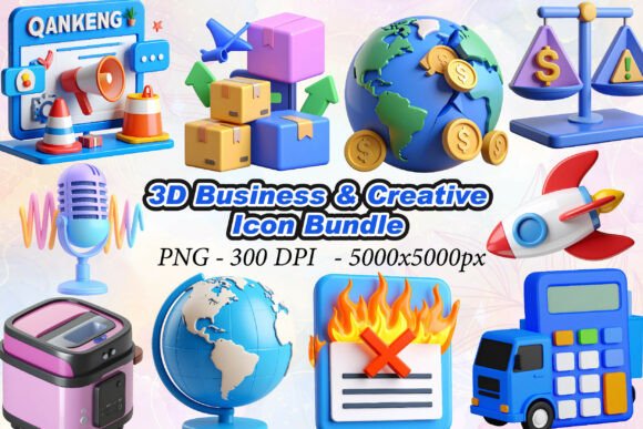 3D Business Creative Icons for Modern Digital Projects