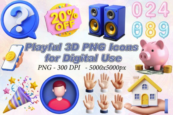 3D Digital Fun Icons: Injecting Energy and Creativity into Modern Design Projects