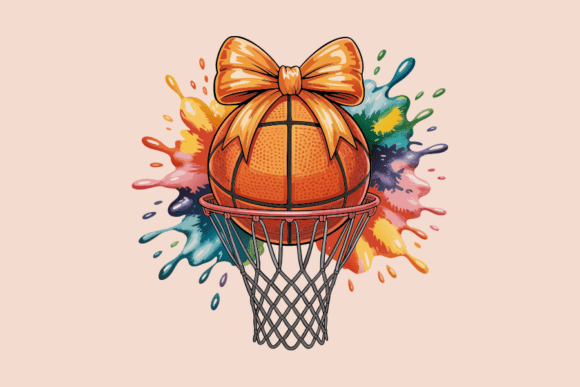Basketball Gift with Colorful Paint