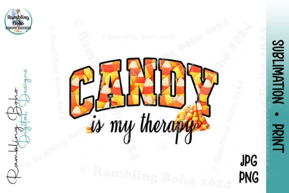 Candy Is My Therapy Halloween Candy Corn