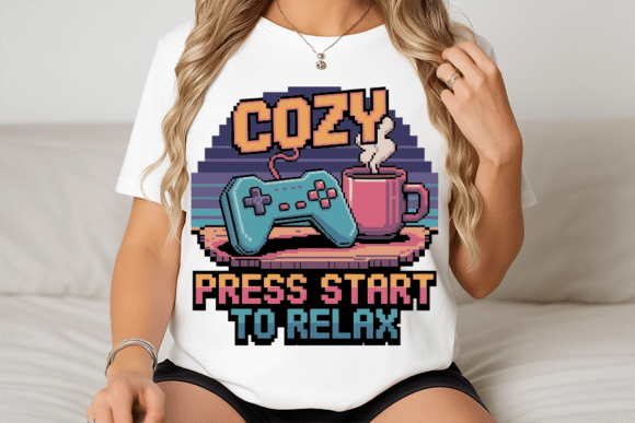 Cozy Gaming Relax with Coffee, Controller: The Fusion of Nostalgia and Modern Creativity