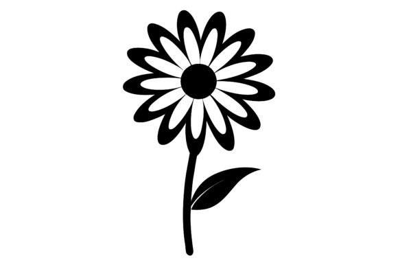 Daisy Clip Art Black Silhouette Line Art: A Versatile Design Resource for Creatives