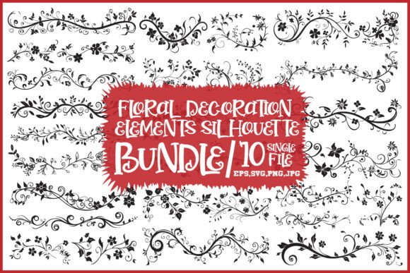 Elegant Floral SVG Silhouette Set for Creative Projects