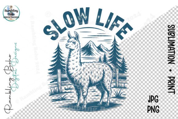 Exploring the Versatility of Slow Life Llama One Color Sketch Animals