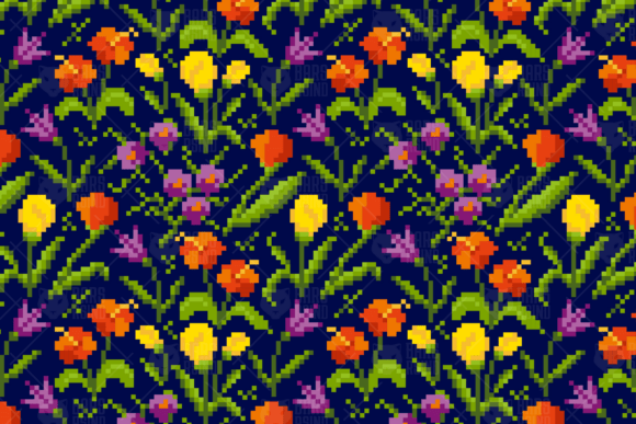 Floral Pixel Seamless Pattern: A Nostalgic Design Trend for Modern Creatives