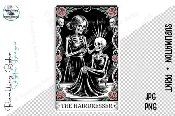 Halloween Hairdresser Tarot Card Design