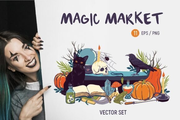 Halloween Magic Market Vector Set: A Designer’s Guide to Spooky Season Creativity
