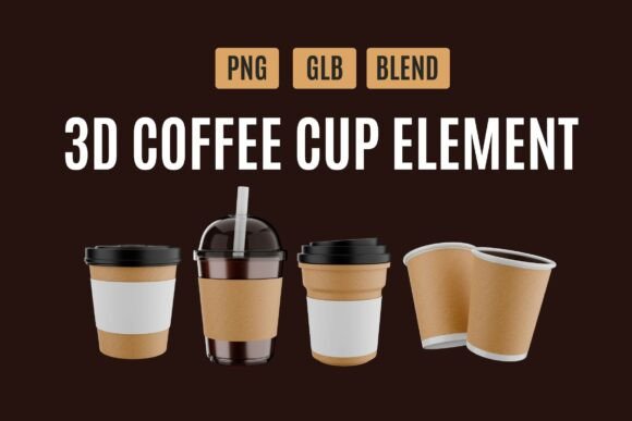 Modern 3D Coffee Cup Pack 02: Real-World Uses for Designers and Creators