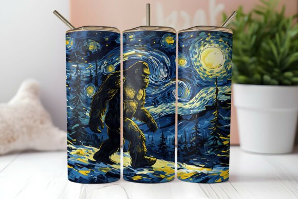 Spook Up Your Drinkware with the Halloween Bigfoot Starry Night Tumbler Wrap