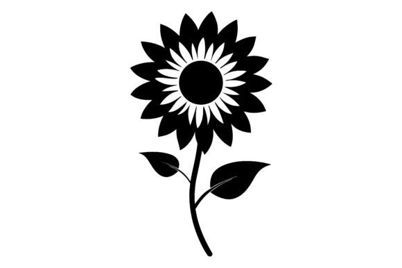 Sunflower Clip Art Black Silhouette: A Minimalist Design Resource for Creative Projects