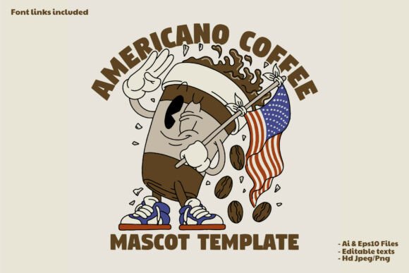 Unleash Your Brand’s Identity with a Coffee Cup Mascot Holding an American Flag