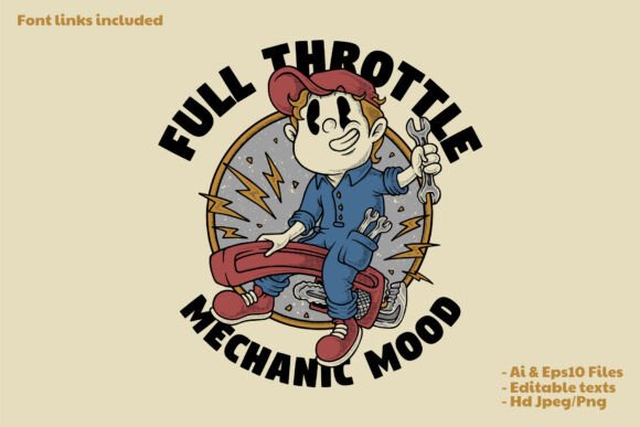 Unleash Your Brand’s Identity with the Mechanic Mascot Riding Pipe Wrench Logo