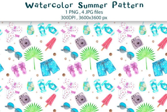 Watercolor Summer Pattern: A Versatile Design Solution for Creative Projects