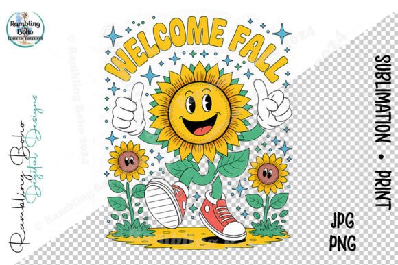 Welcome Fall with Happy Sunflower Dancing